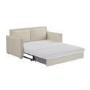 Beige Fabric 2 Seater Pull Out Sofa Bed - Hunter