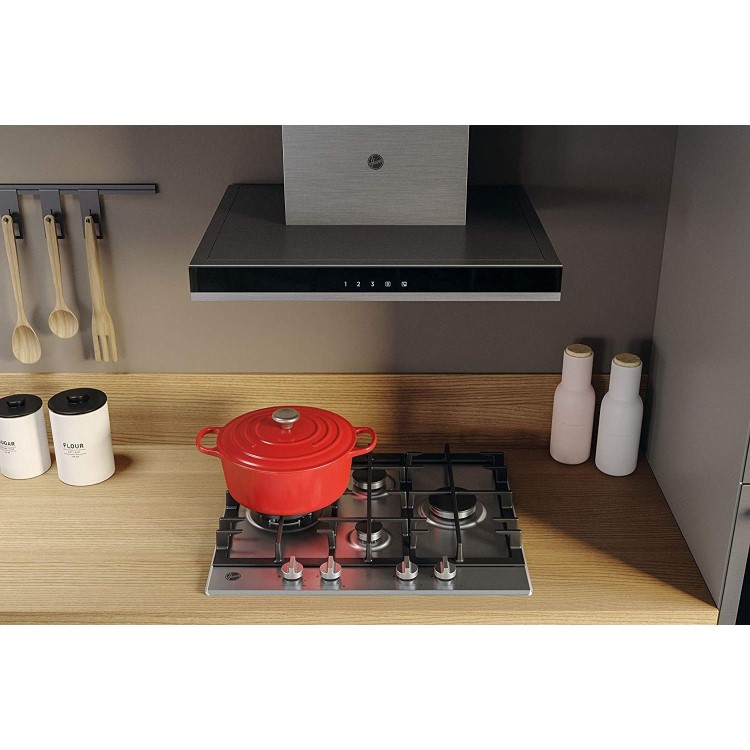 Refurbished Hoover H-Hood 300 HTS6CBK3X 60cm Slimline Chimney Cooker Hood Stainless Steel