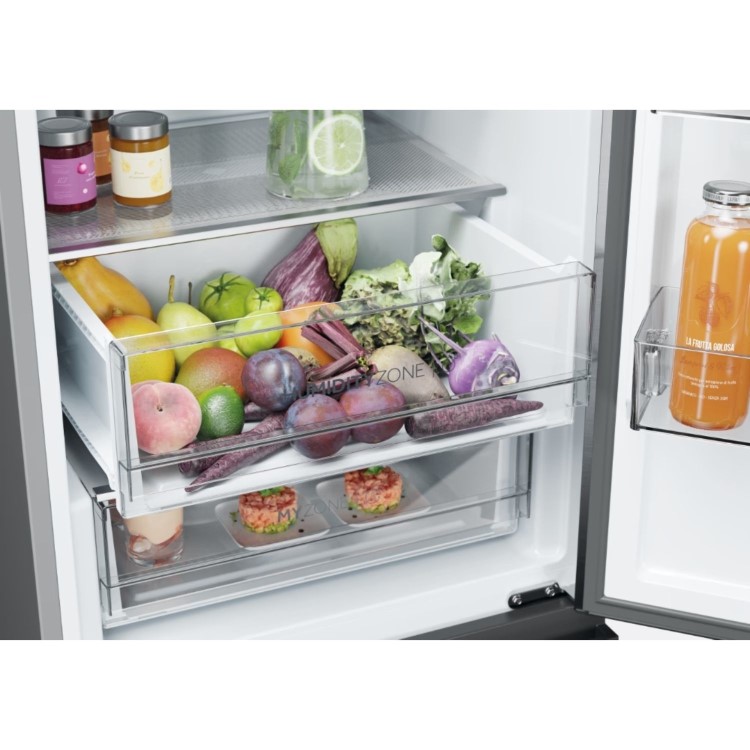 Refurbished Haier HTW5618ENMG Total No Frost 3 Door Fridge Freezer - Silver - E Rated