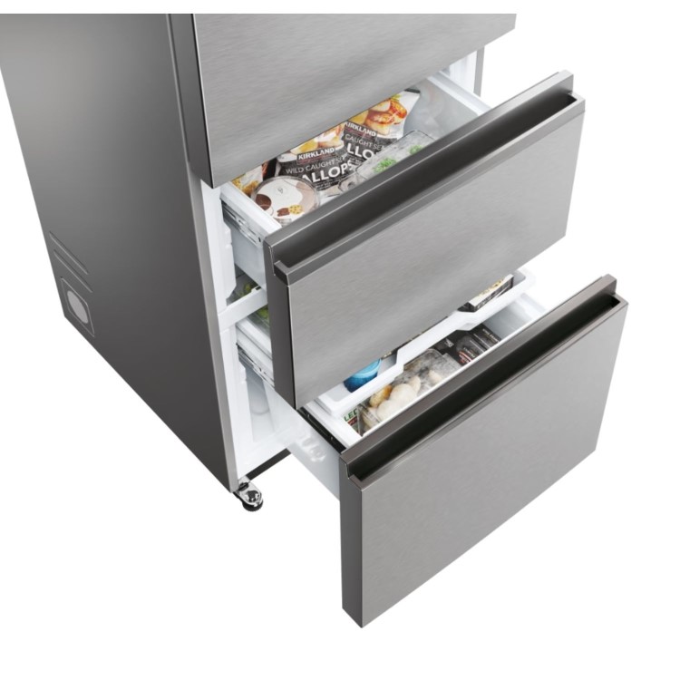 Refurbished Haier HTW5618ENMG Total No Frost 3 Door Fridge Freezer - Silver - E Rated