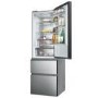 Refurbished Haier HTW5618ENMG Total No Frost 3 Door Fridge Freezer - Silver - E Rated