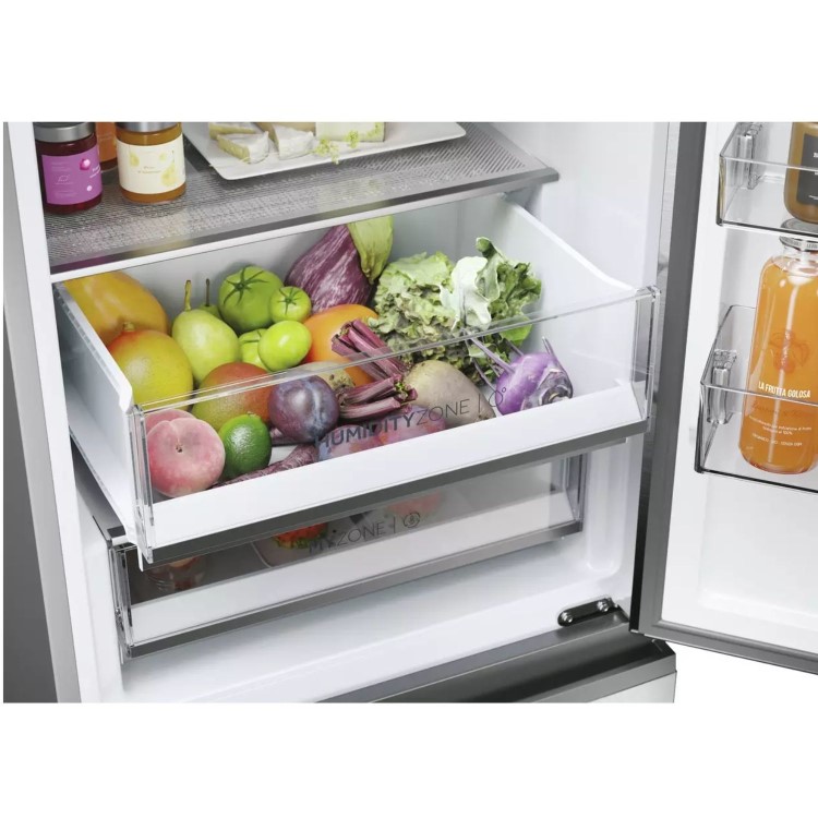 Refurbished Haier Series 5 HTW5618EWMG Freestanding 357 Litre 60/40 Frost Free Fridge Freezer Silver