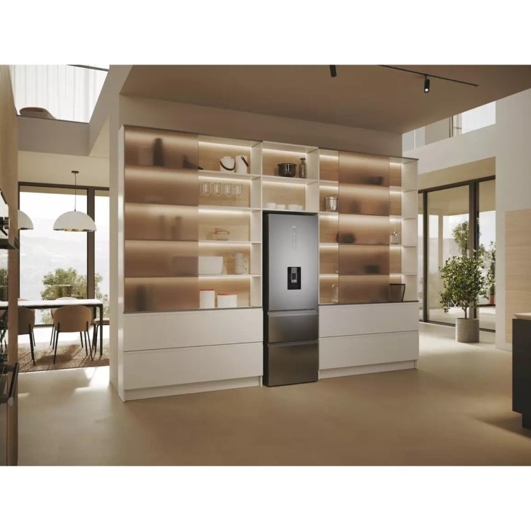 Refurbished Haier Series 5 HTW5618EWMG Freestanding 357 Litre 60/40 Frost Free Fridge Freezer Silver