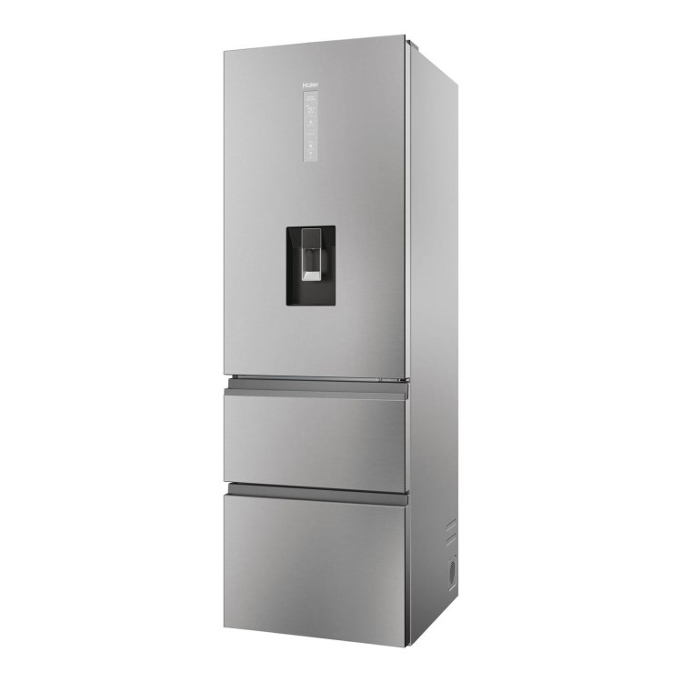 Refurbished Haier Series 5 HTW5618EWMG Freestanding 357 Litre 60/40 Frost Free Fridge Freezer Silver
