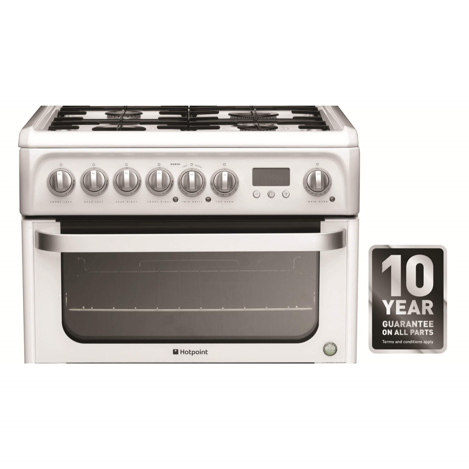 Hotpoint HUD61PS Ultima 60cm Double Oven Dual Fuel Cooker Polar White hotpoint-hud61ps-ultima-60cm-double-oven-dual-fuel-cooker-polar-white