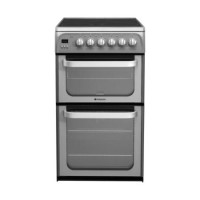 Refurbished Hotpoint HUE52GS 50cm Double Oven Electric Cooker With Ceramic Hob Graphite