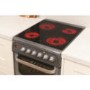 Refurbished Hotpoint HUE52GS 50cm Double Oven Electric Cooker With Ceramic Hob Graphite