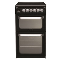 Hotpoint HUE52KS 50cm Double Oven Electric Cooker With Ceramic Hob - Black