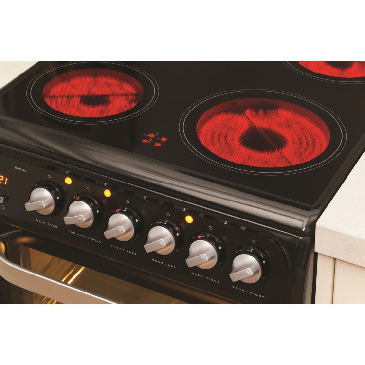Hotpoint HUE52KS 50cm Double Oven Electric Cooker With Ceramic Hob - Black