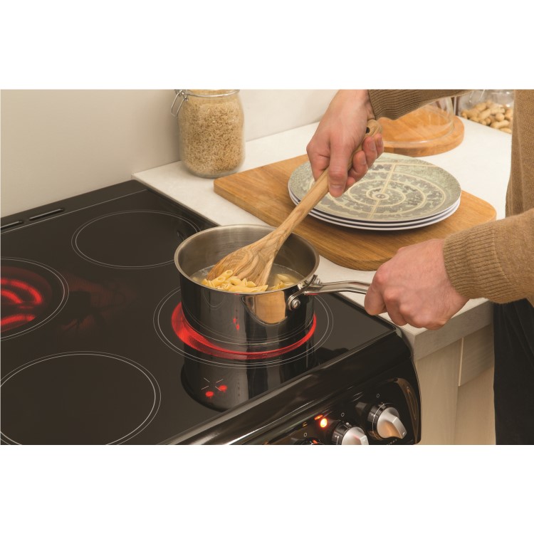 Hotpoint HUE52KS 50cm Double Oven Electric Cooker With Ceramic Hob - Black