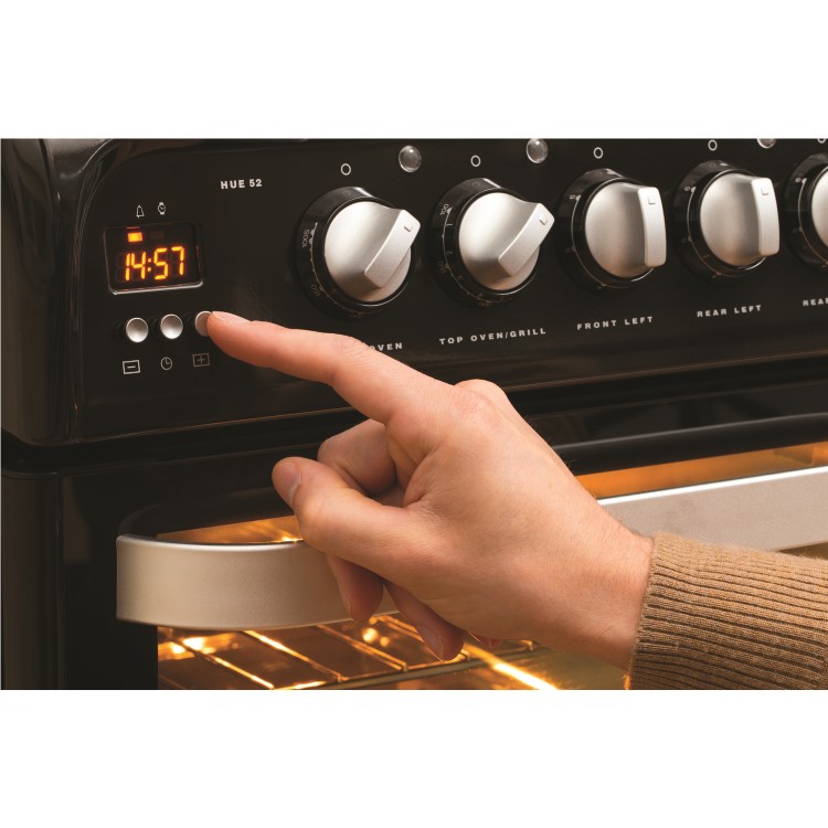 Hotpoint HUE52KS 50cm Double Oven Electric Cooker With Ceramic Hob - Black