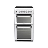 Hotpoint HUE52PS 50cm Double Oven Electric Cooker With Ceramic Hob - White