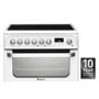 Refurbished Hotpoint HUE61PS Ultima 60cm Double Oven Electric Cooker with Ceramic Hob White