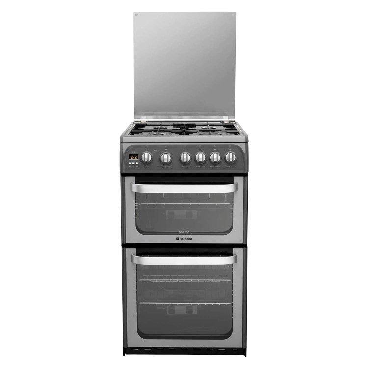Hotpoint HUG52G Ultima 50cm Double Oven Gas Cooker in Graphite