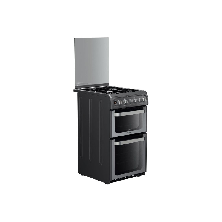 Hotpoint HUG52G Ultima 50cm Double Oven Gas Cooker in Graphite