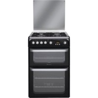 Hotpoint Ultima 60cm Double Oven Gas Cooker - Black