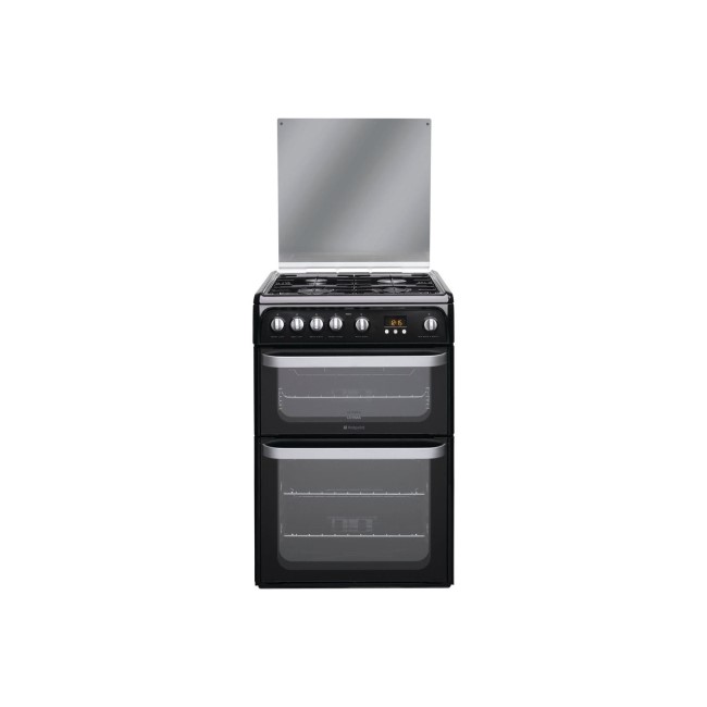 Hotpoint Ultima 60cm Double Oven Gas Cooker - Black