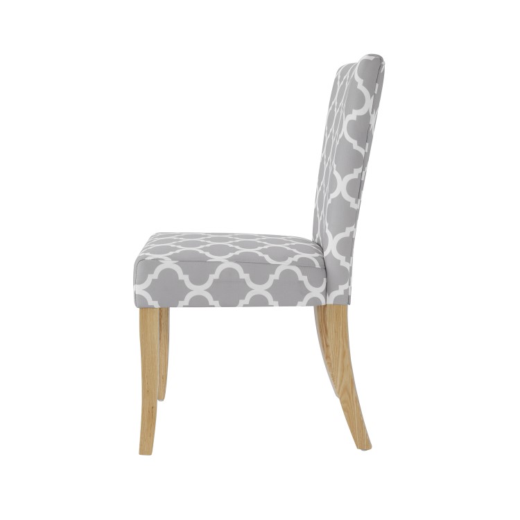 LPD Pair of Hugo Grey and White Fabic Chairs
