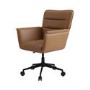Tan Faux Leather Swivel Office Chair - Hugh 