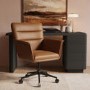 Tan Faux Leather Swivel Office Chair - Hugh 
