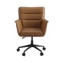 Tan Faux Leather Swivel Office Chair - Hugh 