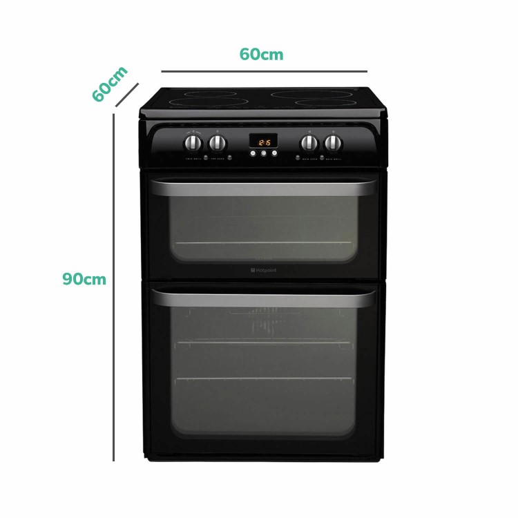 Hotpoint Ultima 60cm Double Oven Electric Cooker with Induction Hob - Black