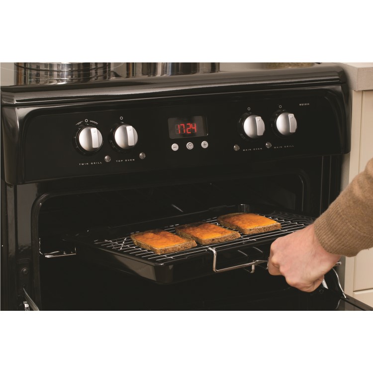 Hotpoint Ultima 60cm Double Oven Electric Cooker with Induction Hob - Black