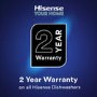 Hisense Auto Dry Integrated Dishwasher - Silver - D-Rated, Silver control panel