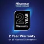 Hisense Hi4 Integrated Dishwasher - Silver - D-Rated, Silver control panel