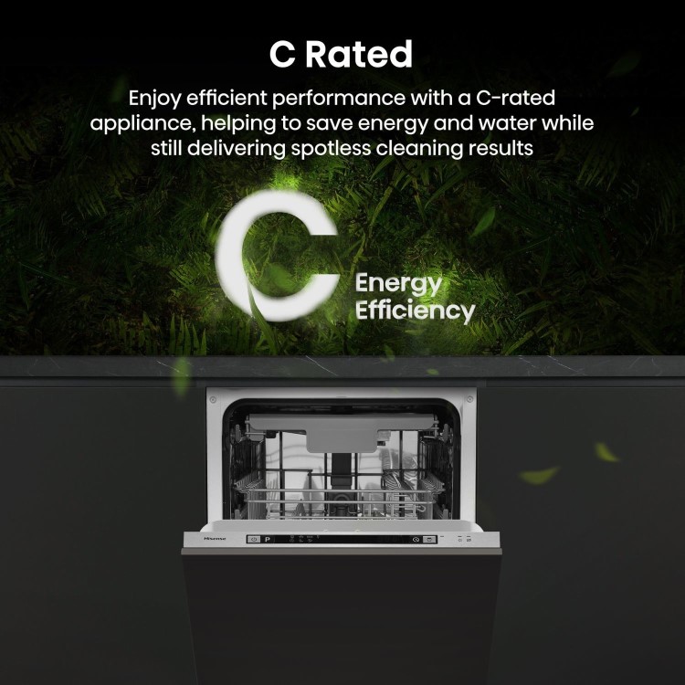 Hisense Integrated Slimline Dishwasher - Auto Dry C-Rated Silver control panel