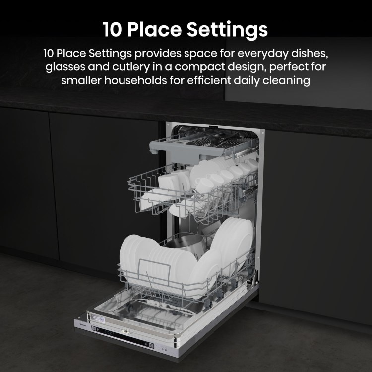 Hisense Integrated Slimline Dishwasher - Auto Dry C-Rated Silver control panel