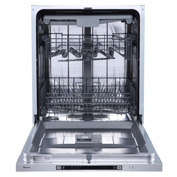 Hisense Auto Dry Integrated Dishwasher - Silver - D-Rated, Silver control panel