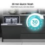 Hisense Auto Dry Integrated Dishwasher - Silver - D-Rated, Silver control panel