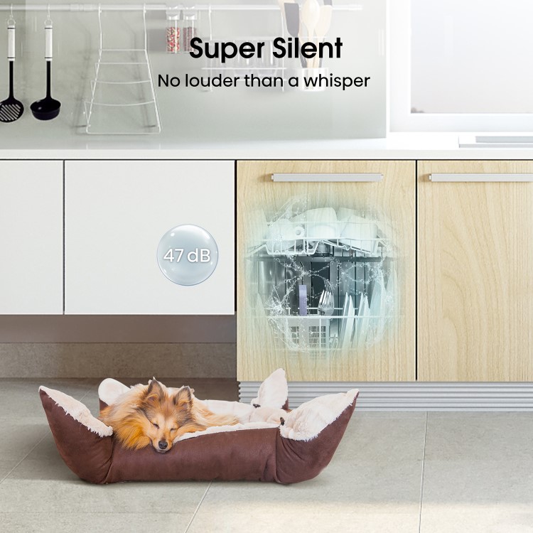 Hisense Auto Dry Integrated Dishwasher - Silver - D-Rated, Silver control panel