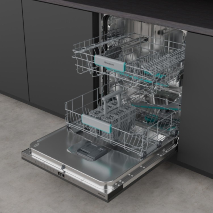 Hisense Fully Integrated Dishwasher -  Auto Dry, C-Rated, Silver control panel