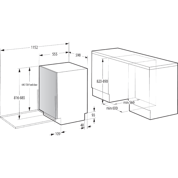 Hisense Hi4 Integrated Dishwasher - E-Rated Silver control panel