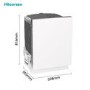 Hisense Hi4 Integrated Dishwasher - Stainless Steel - D-Rated Silver control panel
