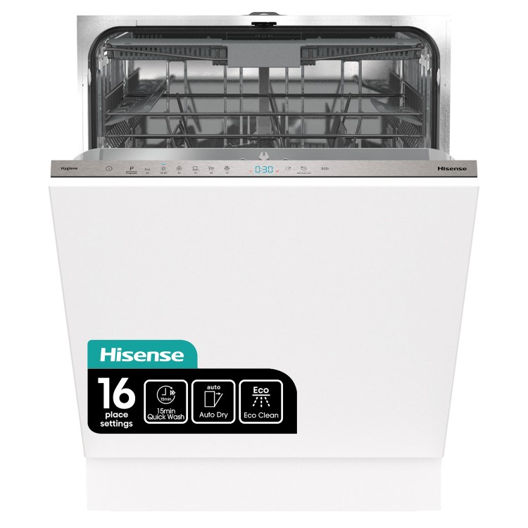 Hisense Hi4 Integrated Dishwasher - Stainless Steel - D-Rated Silver control panel
