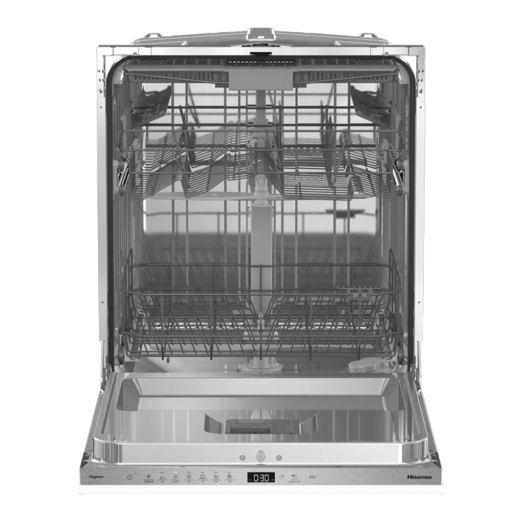 Hisense Hi4 Integrated Dishwasher - Auto Dry D-Rated Silver control panel