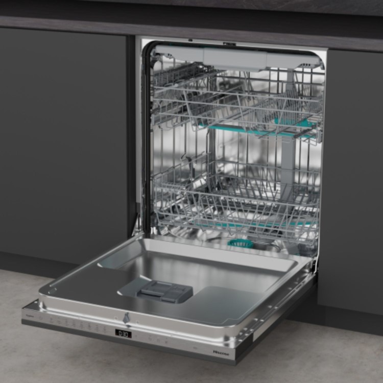 Hisense Integrated Dishwasher - Auto Dry, A-Rated, Silver control panel