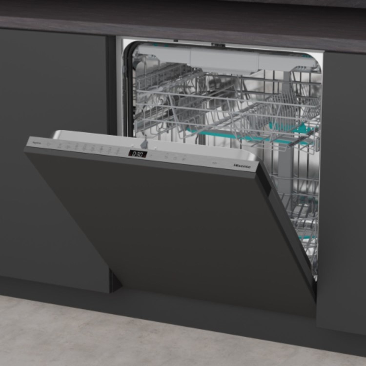 Hisense Integrated Dishwasher - Auto Dry, A-Rated, Silver control panel