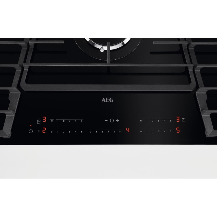 Refurbished AEG HVB95450IB 90cm 5 Burner Gas-on-Glass Hob Black