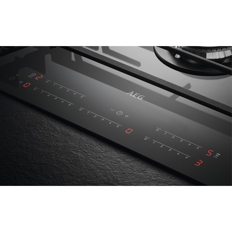 Refurbished AEG HVB95450IB 90cm 5 Burner Gas-on-Glass Hob Black