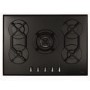 CDA 70cm 5 Burner Gas Hob - Black Glass