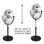 Refurbished electriQ 16 Inch High velocity Pedestal Fan with adjustable Stand - Black and Chrome