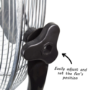 Refurbished electriQ 16 Inch High velocity Pedestal Fan with adjustable Stand - Black and Chrome