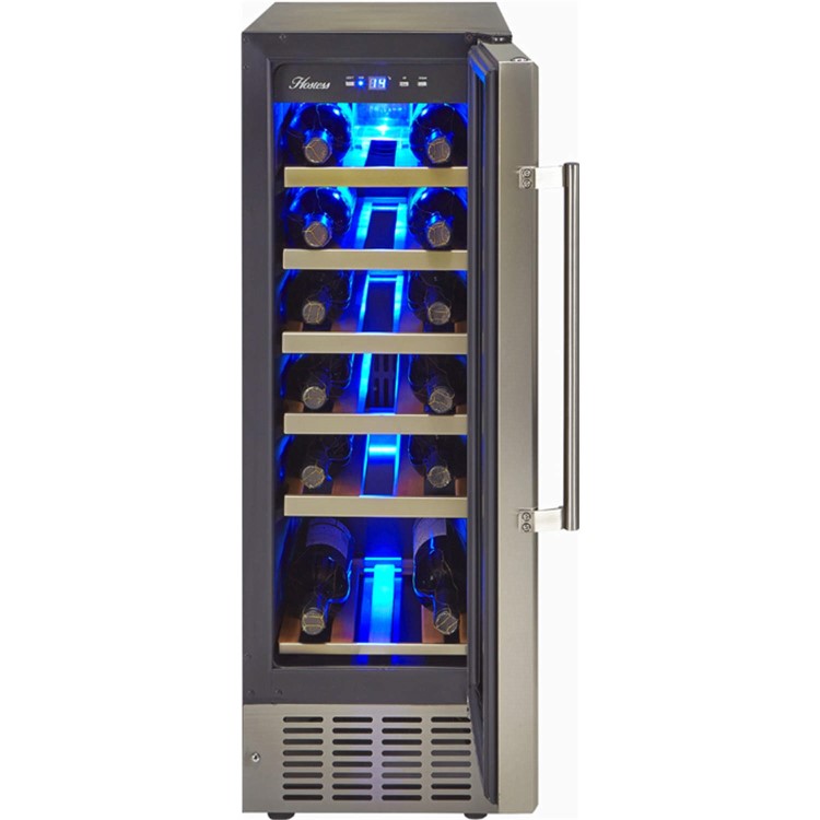 Hostess HW19MA 30cm Wide 19 Bottle Wine Cooler - Stainless Steel