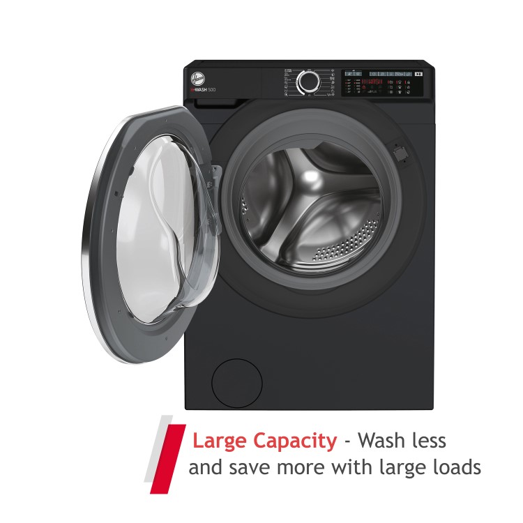 Refurbished Hoover H-Wash 500 HW410AMBCB1-80 Freestanding 10KG 1400 Spin Washing Machine Black