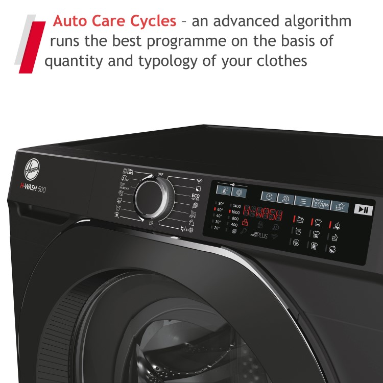 Refurbished Hoover H-Wash 500 HW410AMBCB1-80 Freestanding 10KG 1400 Spin Washing Machine Black