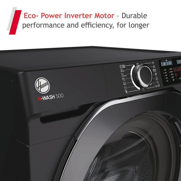 Refurbished Hoover H-Wash 500 HW410AMBCB1-80 Freestanding 10KG 1400 Spin Washing Machine Black